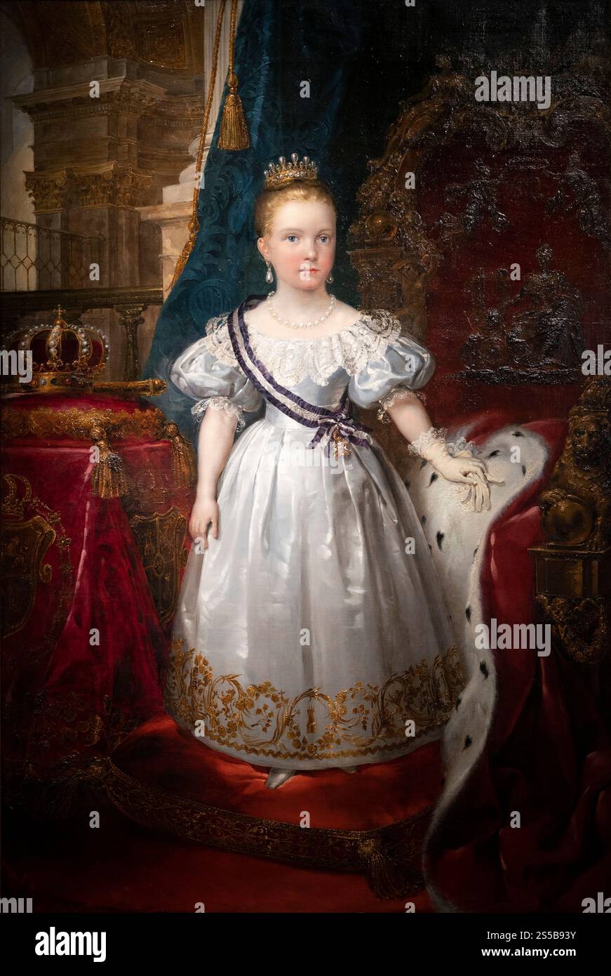 Carlos Luis de Ribera (1815-1891), Isabella II da bambino. Isabel II niña, 1836 anni. Olio su tela. Foto Stock