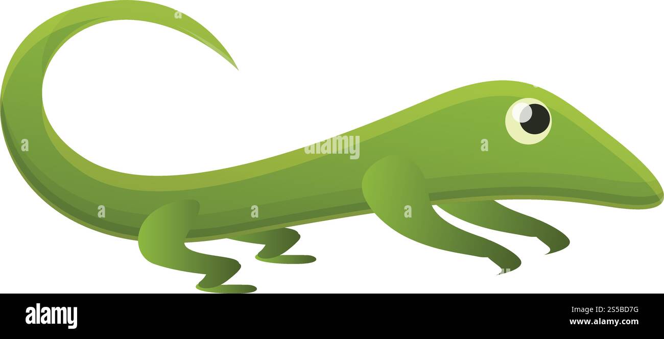 Icona della lucertola dello zoo. Cartoon dell'icona vettoriale della lucertola dello zoo per il web design isolato su sfondo bianco. Icona della lucertola dello zoo, stile dei cartoni animati Illustrazione Vettoriale
