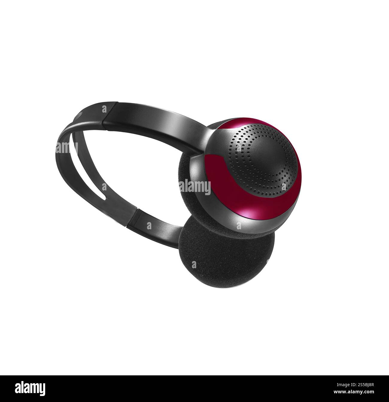 Cuffia per computer su sfondo bianco. Cuffia per computer bianca Foto Stock