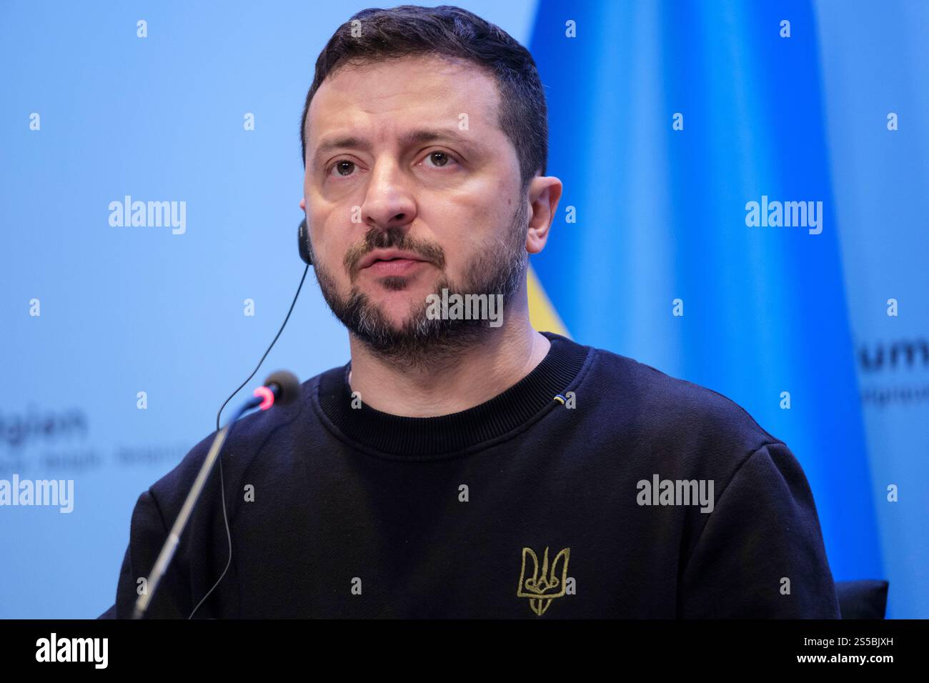 Belgio, 2024/05/28: Volodymyr Zelensky a Bruxelles firma un accordo bilaterale di sicurezza Foto Stock