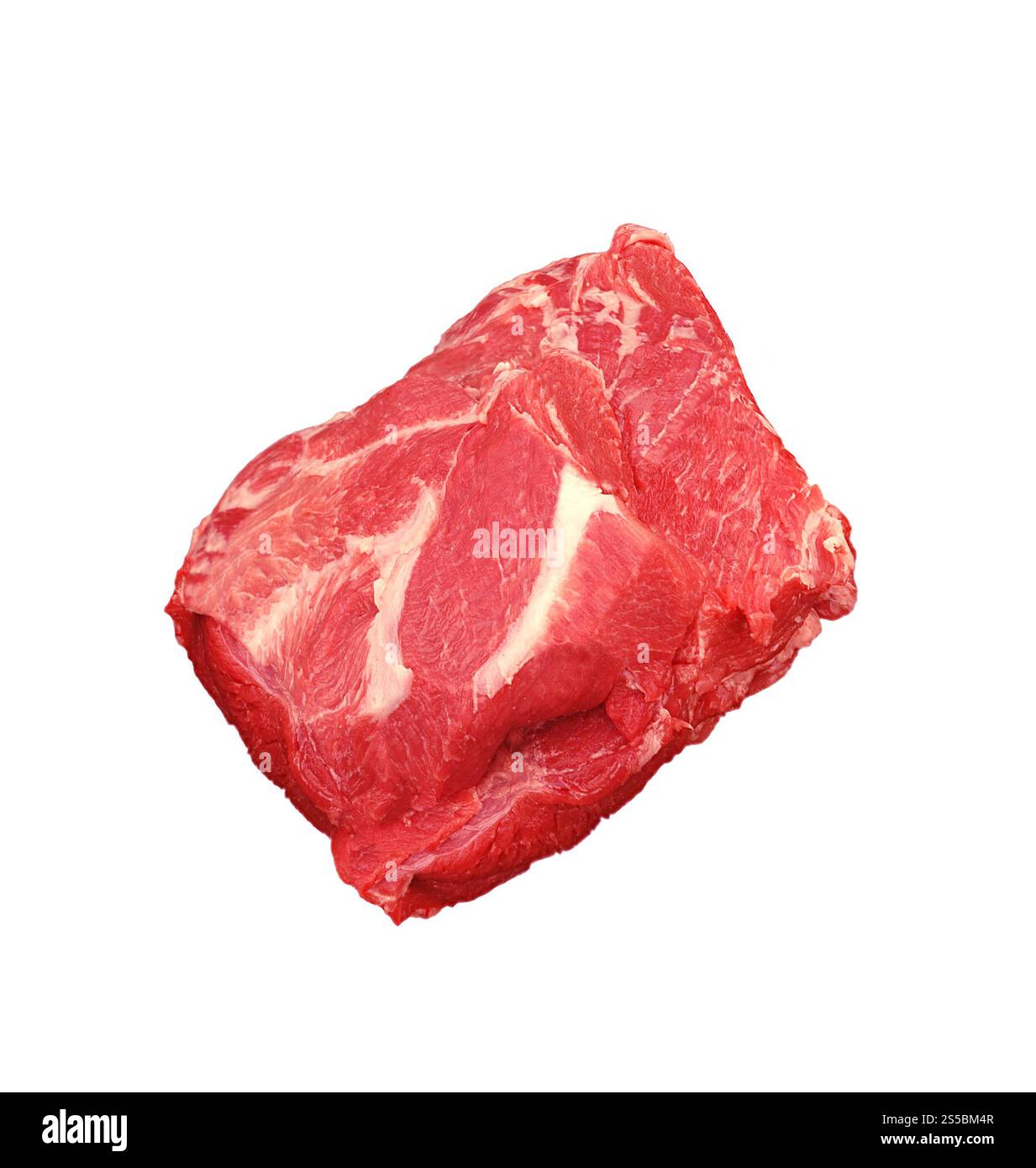 bistecca di manzo su sfondo bianco nel primo piano. bistecca di manzo su sfondo bianco Foto Stock