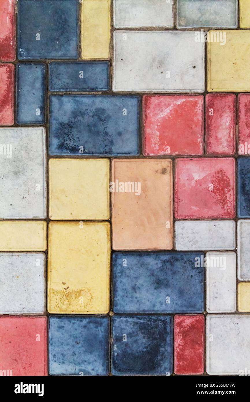 Consistenza delle piastrelle multicolore marrone primo piano Foto Stock