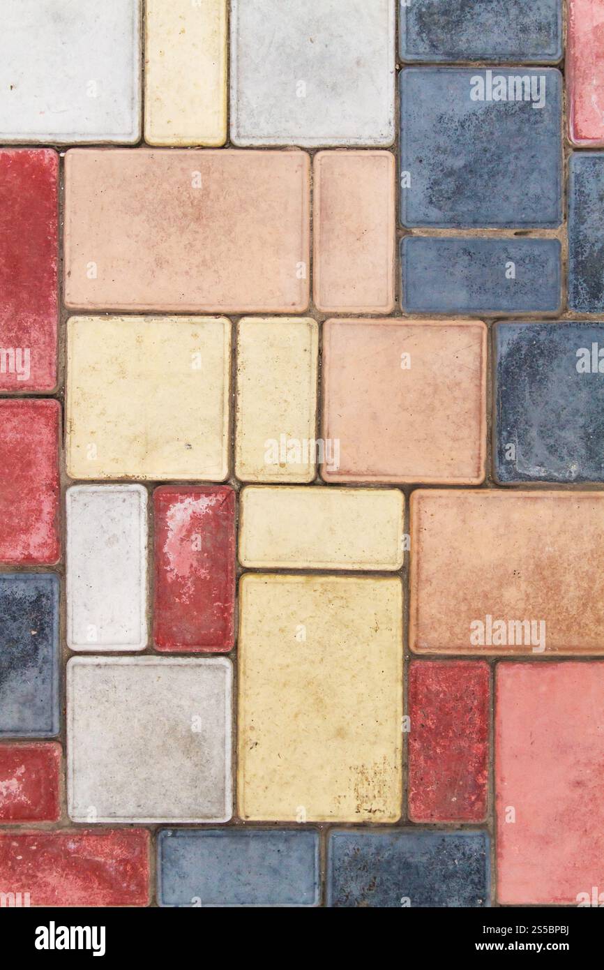 Consistenza delle piastrelle marroni multicolore isolate. Consistenza delle piastrelle marrone multicolore Foto Stock