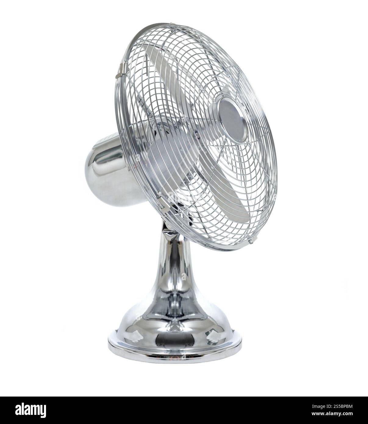 ventilatore vintage isolato su sfondo bianco. fan d'epoca Foto Stock