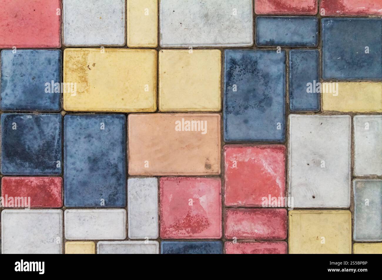 Consistenza delle piastrelle marroni multicolore isolate. Consistenza delle piastrelle marrone multicolore Foto Stock