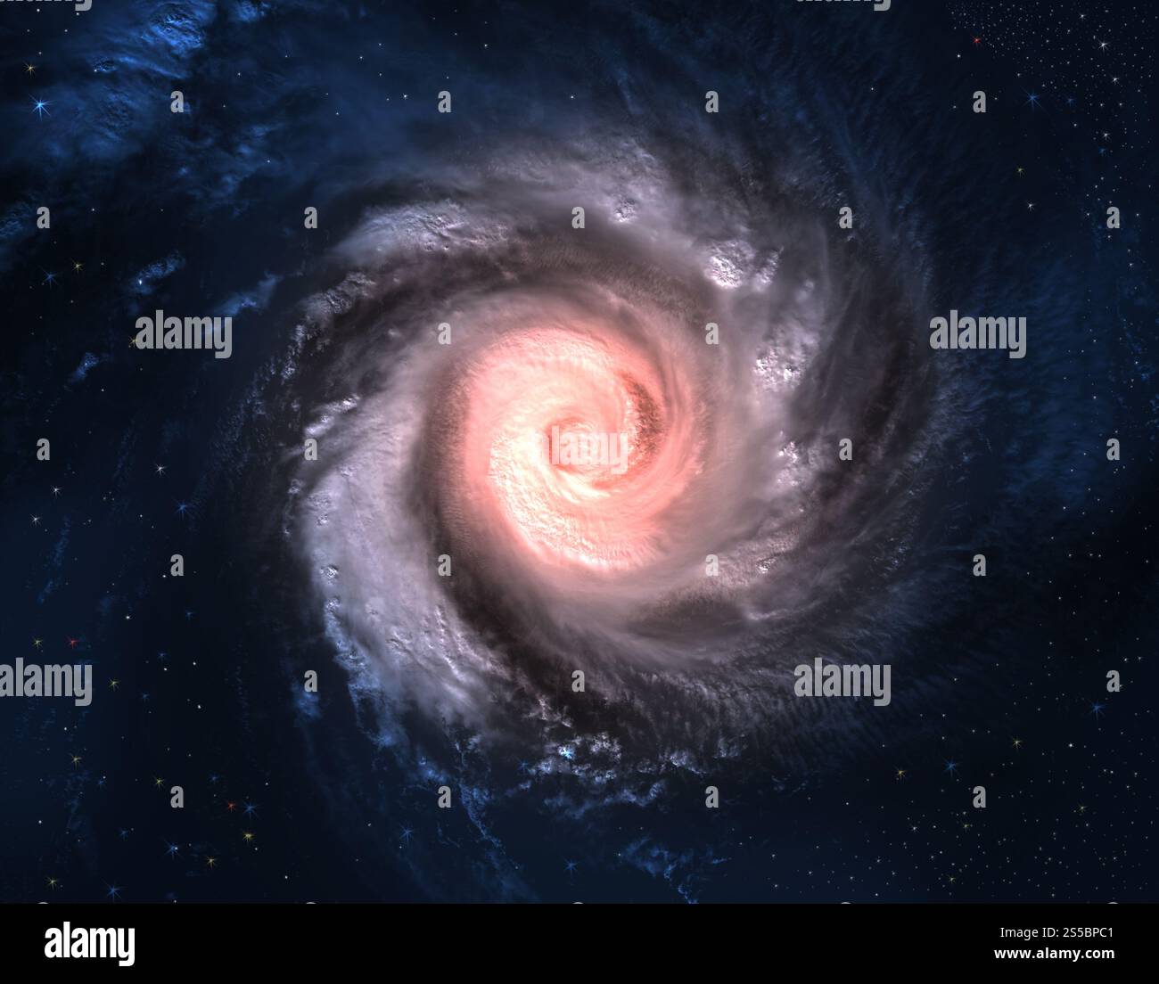 Incredibilmente bella galassia a spirale da qualche parte nello spazio profondo . Incredibilmente bella galassia a spirale Foto Stock