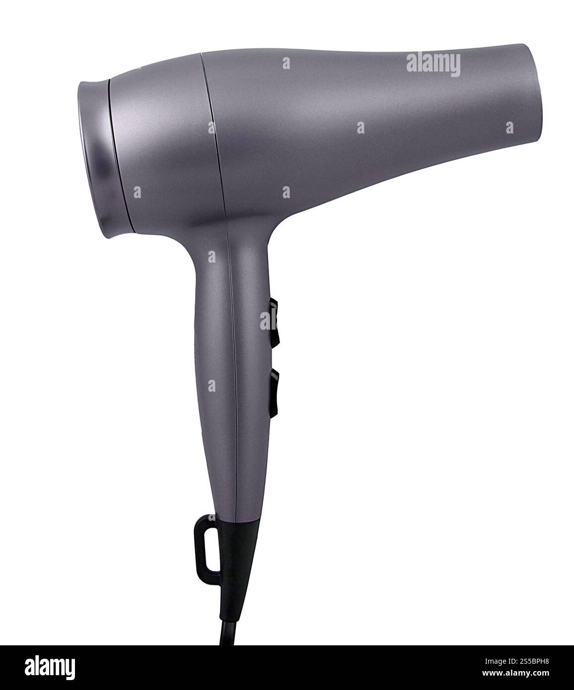 Asciugacapelli alla moda isolato su sfondo bianco. Asciugacapelli alla moda Foto Stock