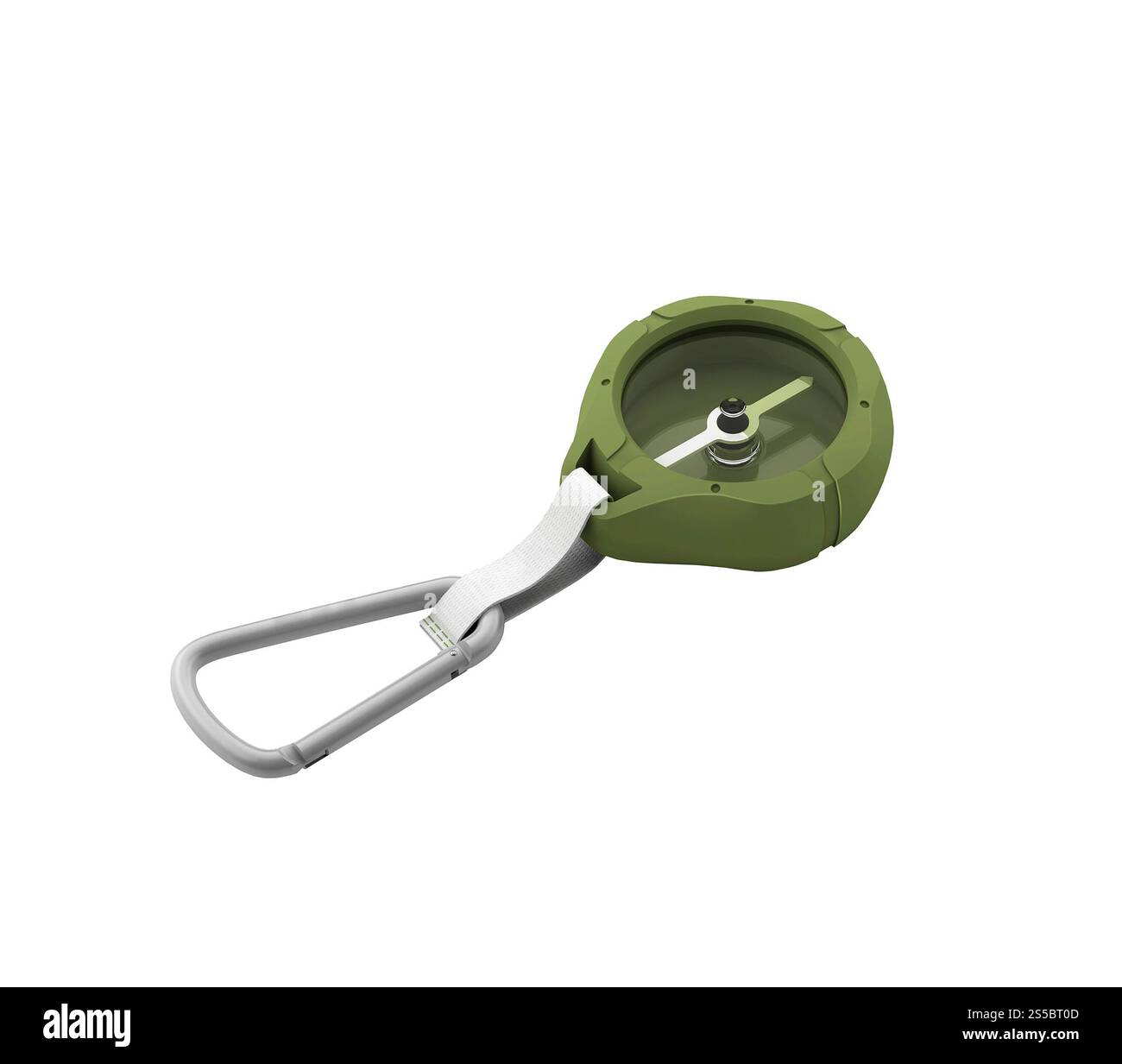 Bussola isolata su sfondo bianco. Bussola Foto Stock