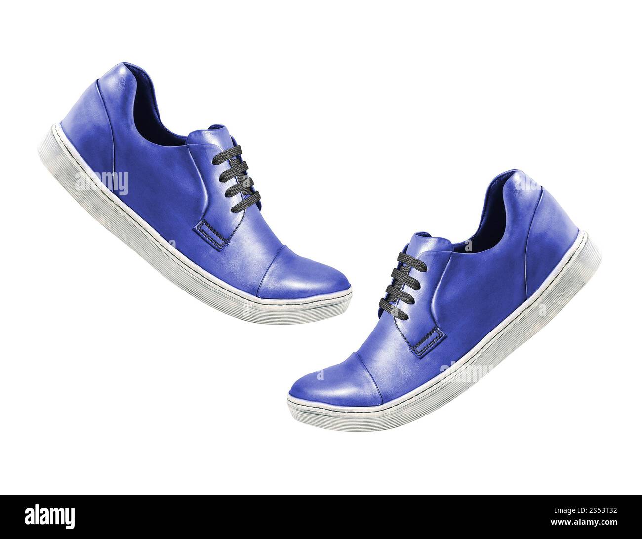 scarpa sportiva blu isolata su sfondo bianco. scarpa sportiva blu isolata su un bianco Foto Stock