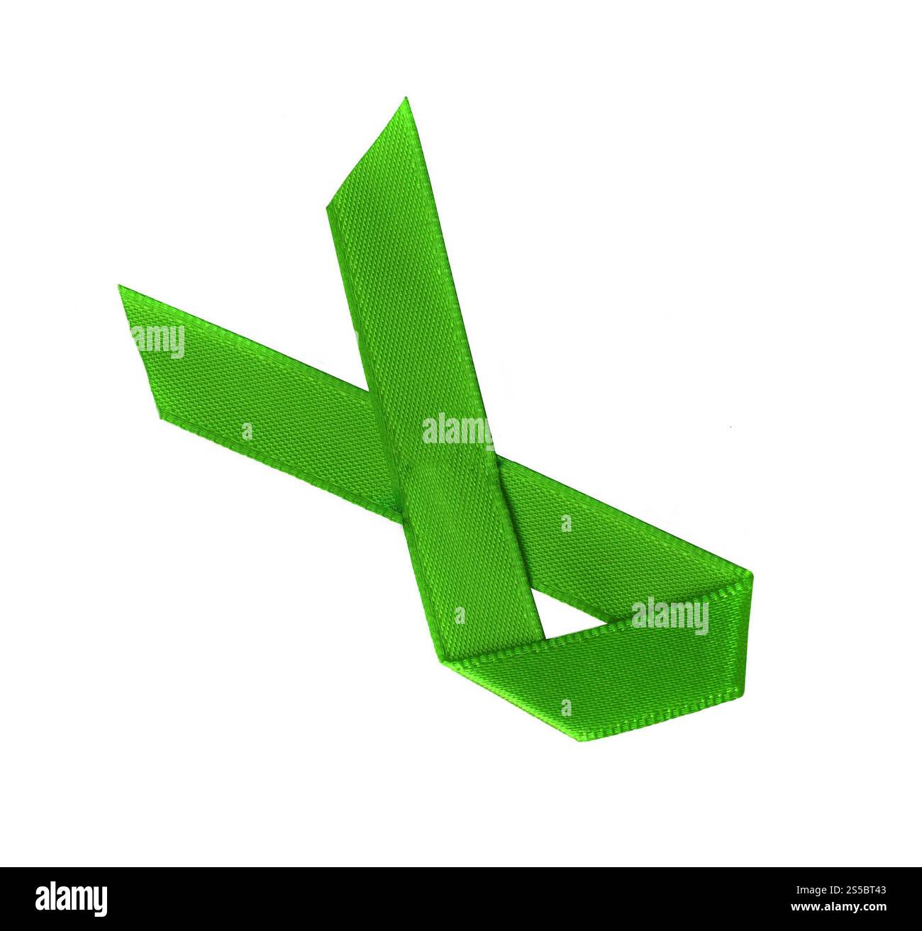 Nastro verde isolato su sfondo bianco. Nastro verde isolato su bianco Foto Stock