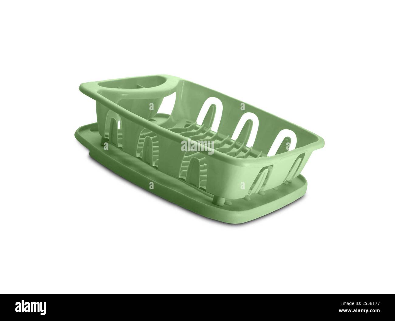 Cestello per oggetti da tavola isolato su sfondo bianco. Cestello per stoviglie Foto Stock