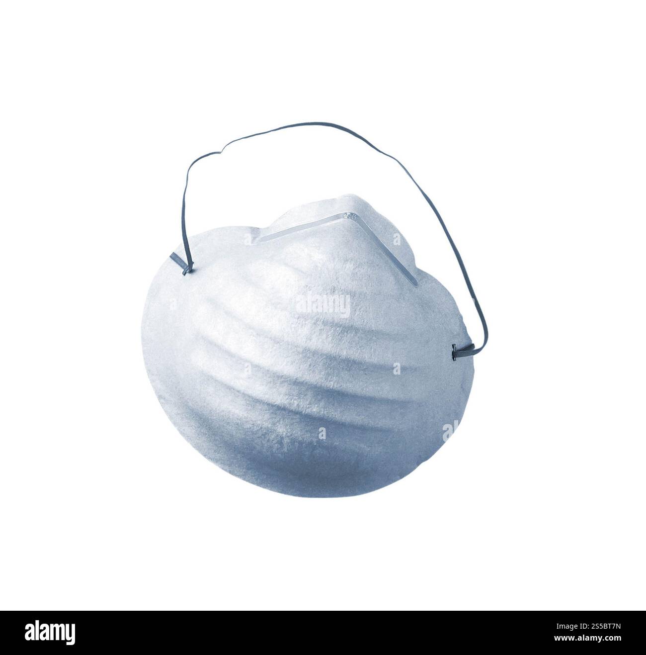 Maschera antipolvere per l'assistenza sanitaria isolata su bianco. Maschera antipolvere per l'assistenza sanitaria Foto Stock