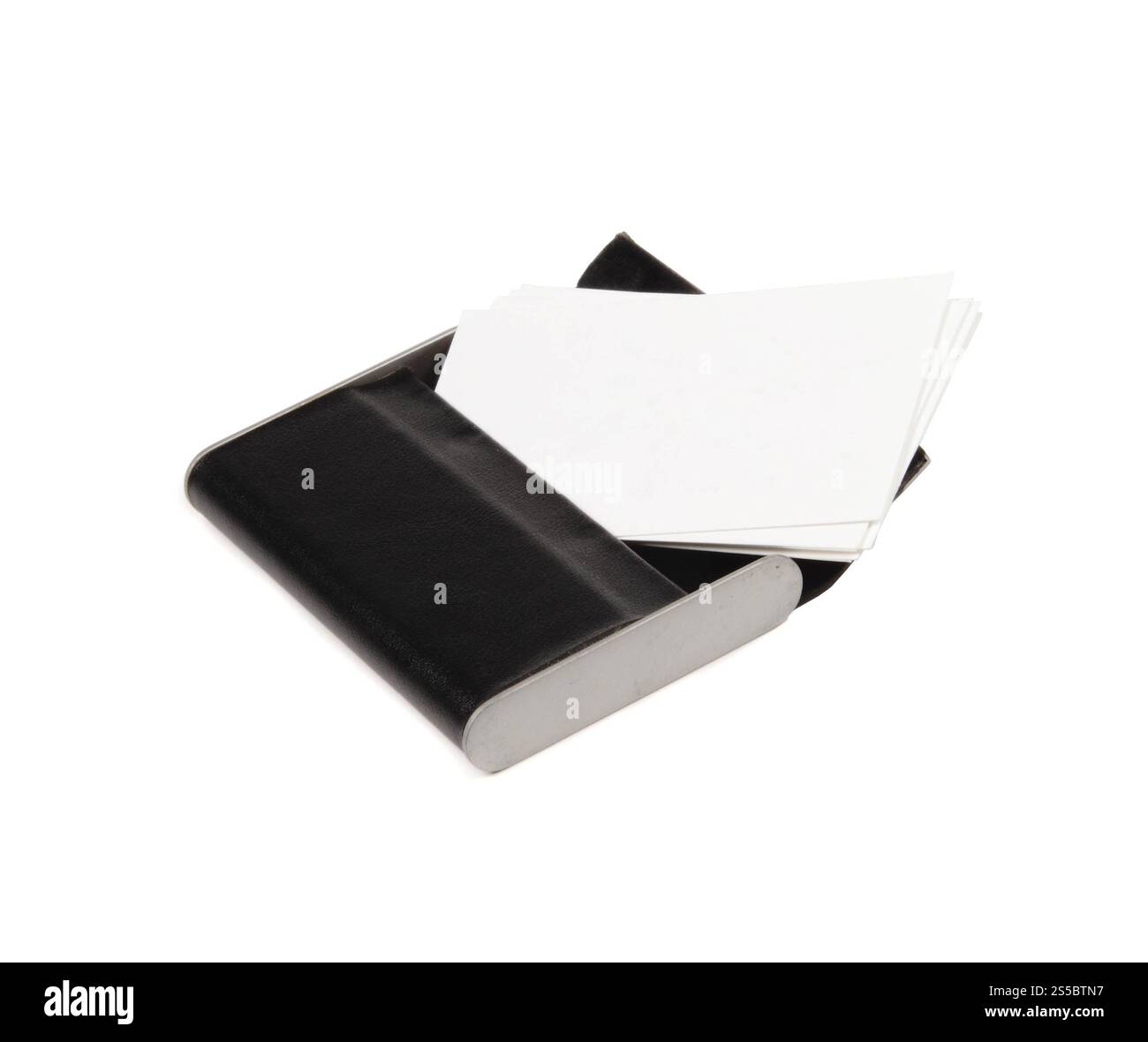 biglietti da visita vuoti isolati su sfondo bianco. biglietti da visita vuoti Foto Stock