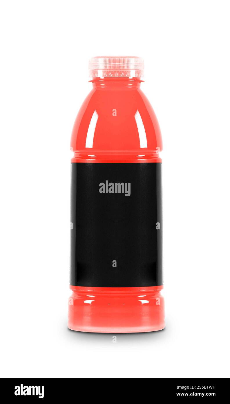 Bottiglia di succo isolata su sfondo bianco. Bottiglia di succo su sfondo bianco Foto Stock