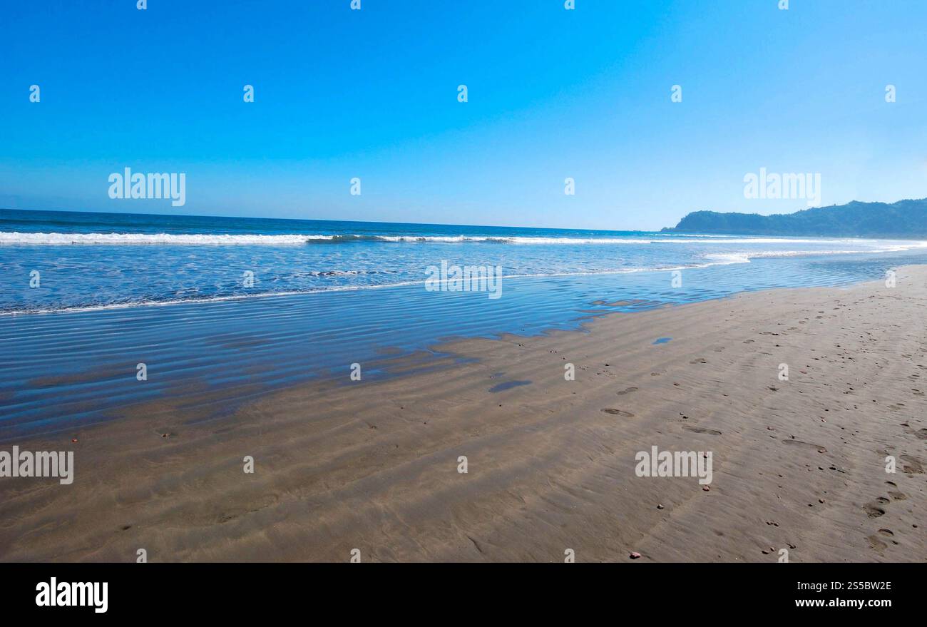 spiaggia tropicale con sfondo blu del cielo. spiaggia tropicale con cielo blu Foto Stock