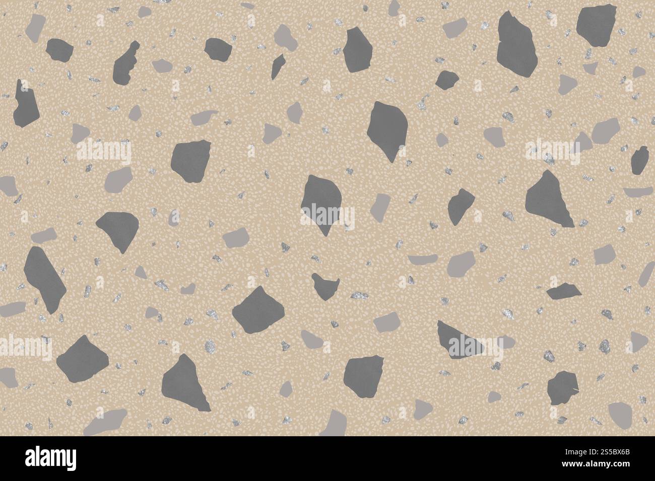Pavimento in terrazzo. Pavimento classico in pietra naturale di stile veneziano. Pavimento in piastrelle moderne e minimaliste per la decorazione degli interni. Alla moda Foto Stock