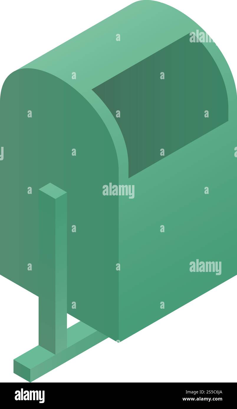 Icona del cestino. Icona isometrica del vettore Garbage bin per la progettazione Web isolata su sfondo bianco. Icona spazzatura, stile isometrico Illustrazione Vettoriale