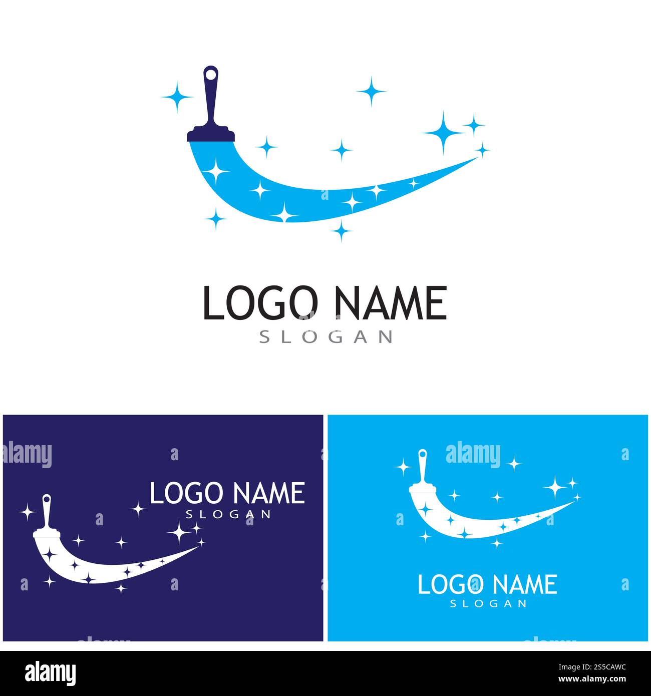 pulizia modello vettoriale icona logo servizio pulito Foto Stock