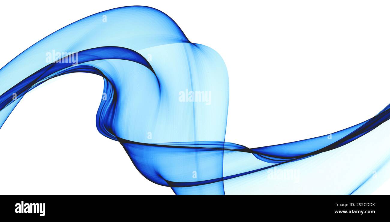 eleganti linee curve blu, sfondo astratto Foto Stock