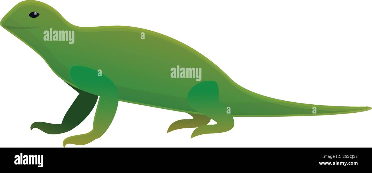 Icona lucertola iguana. Cartone animato dell'icona vettoriale di lucertola dell'iguana per il web design isolato su sfondo bianco. Icona lucertola iguana, stile cartoni animati Illustrazione Vettoriale