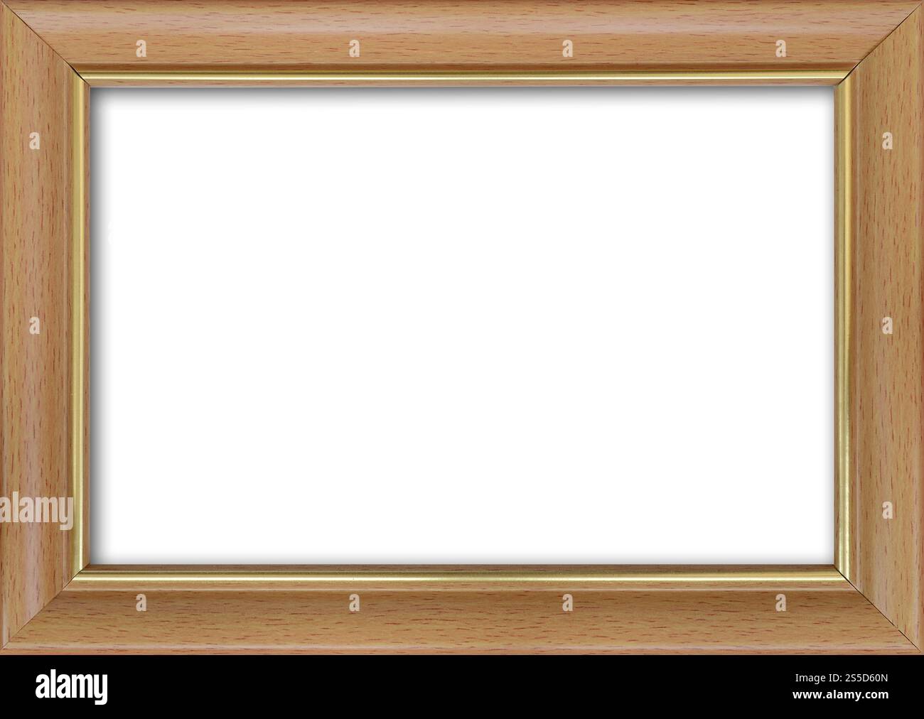 Cornice vuota con un posto libero all'interno, isolata su bianco Foto Stock