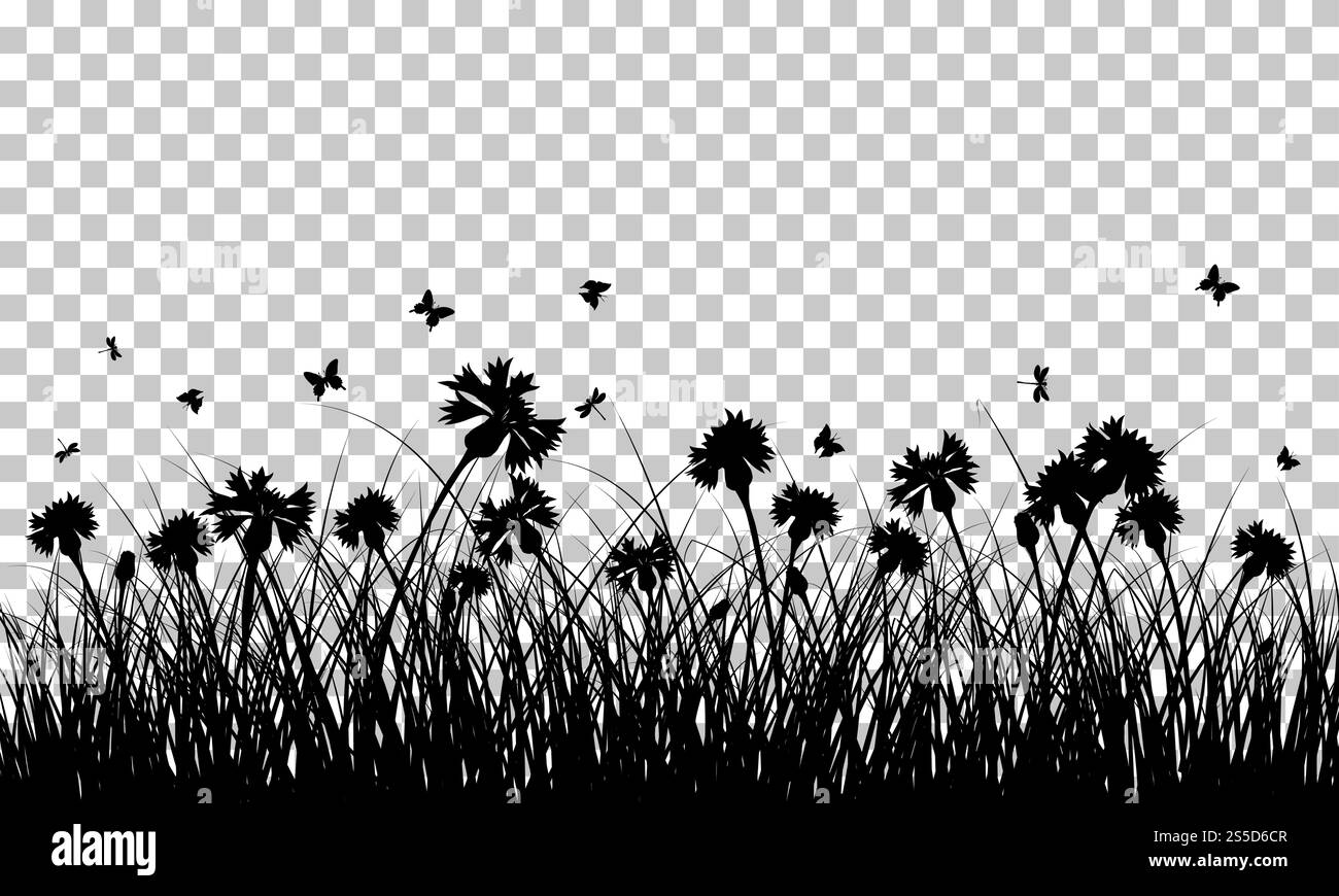 Prato sfondo con farfalle. Trasparenza Il design della griglia. Illustrazione Vettoriale. Illustrazione Vettoriale