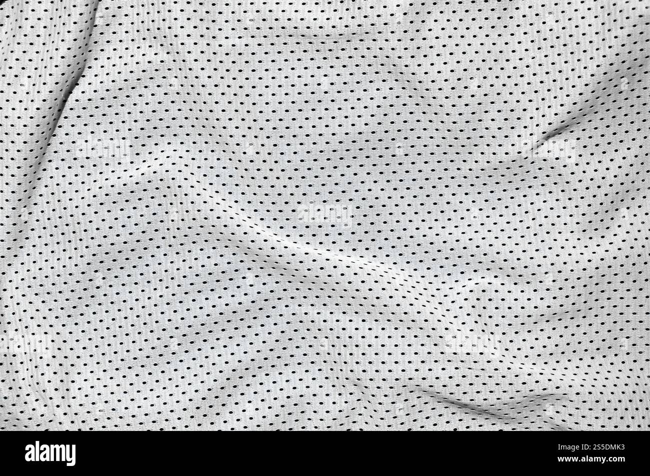 Close up di bianco poliestere nylon sportswear corti a creato un background testurizzata Foto Stock