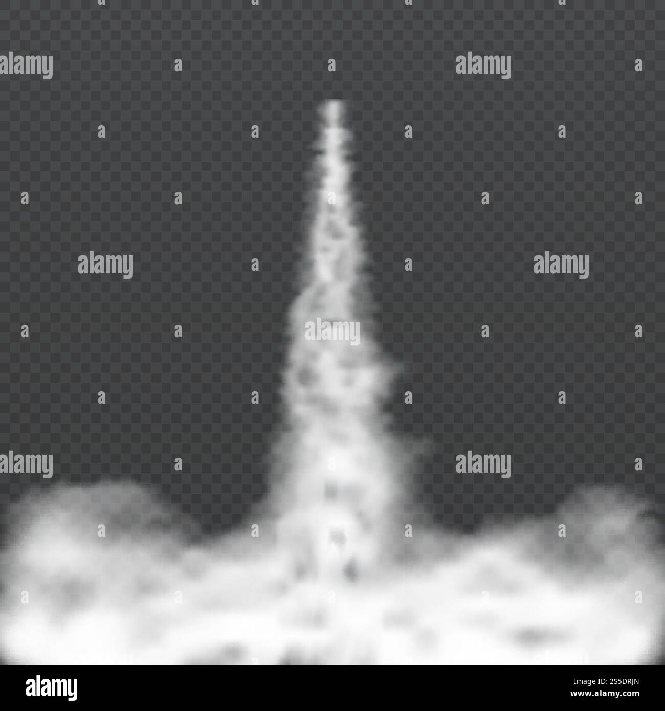 Fumo di lancio dei razzi spaziali. Jet Smoky Trail e nuvole nebbiose. Illustrazione del vettore isolato contrassegnato dal decollo del razzo. Volo razzo e velocità nuvola, fuma dal lancio. Fumo di lancio dei razzi spaziali. Jet Smoky Trail e nuvole nebbiose. Illustrazione del vettore isolato contrassegnato dal decollo del razzo Illustrazione Vettoriale