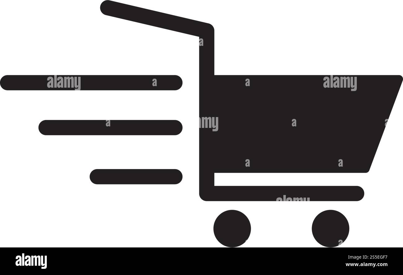 modello di icona del logo del negozio del carrello Illustrazione Vettoriale