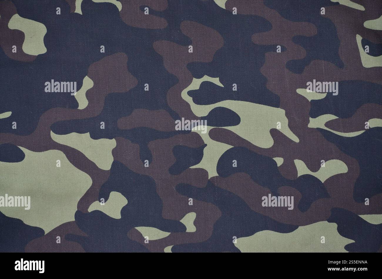 Tessuto con camouflage dipinto nei colori della palude. Immagine di sfondo dell'esercito. Modello tessile di tessuto mimetico militare. Tessile Foto Stock