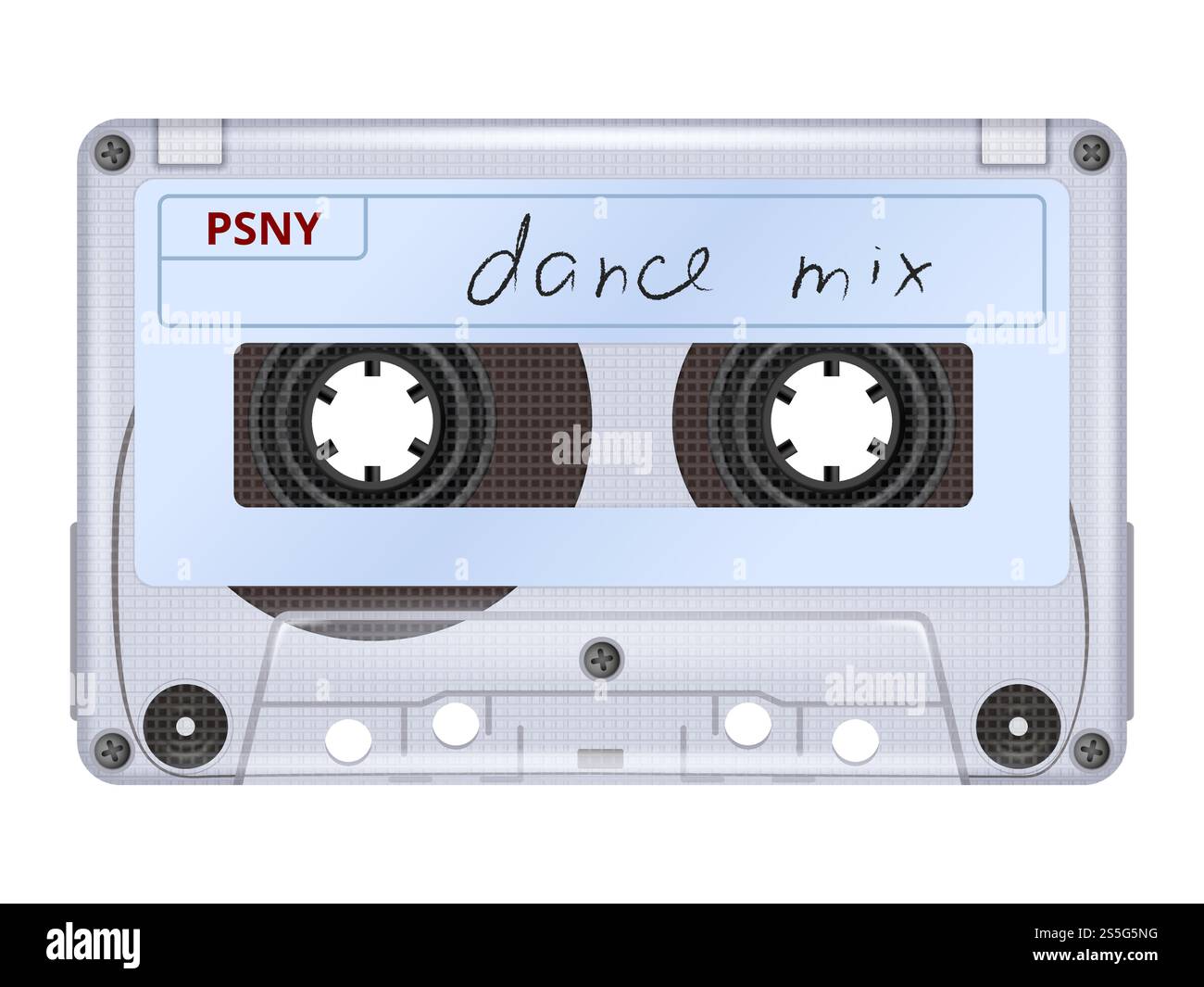 Audiocassetta. Mixtape retrò musica dj apparecchiature anni '70 tecnologia vintage anni '80 vettoriale immagini realistiche isolate. Musica audio, cassetta retrò, illustrazione di registrazione stereo vintage. Audiocassetta. Mixtape retrò musica dj apparecchiature anni '70 tecnologia vintage anni '80 vettoriale immagini realistiche isolate Illustrazione Vettoriale