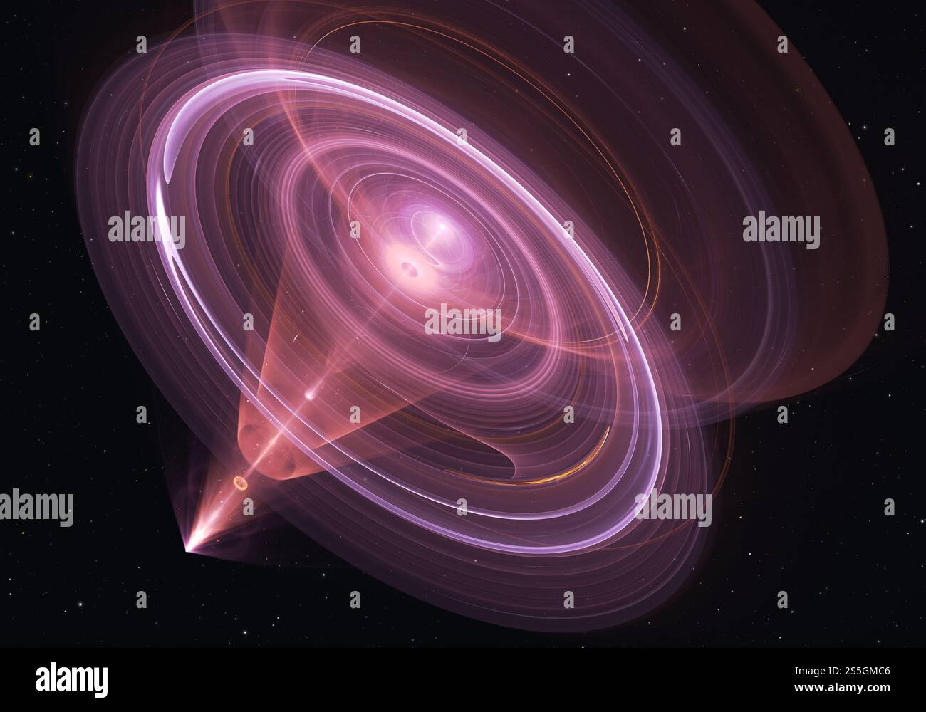 Tunnel a forma di imbuto che può collegare un universo con un altro Foto Stock