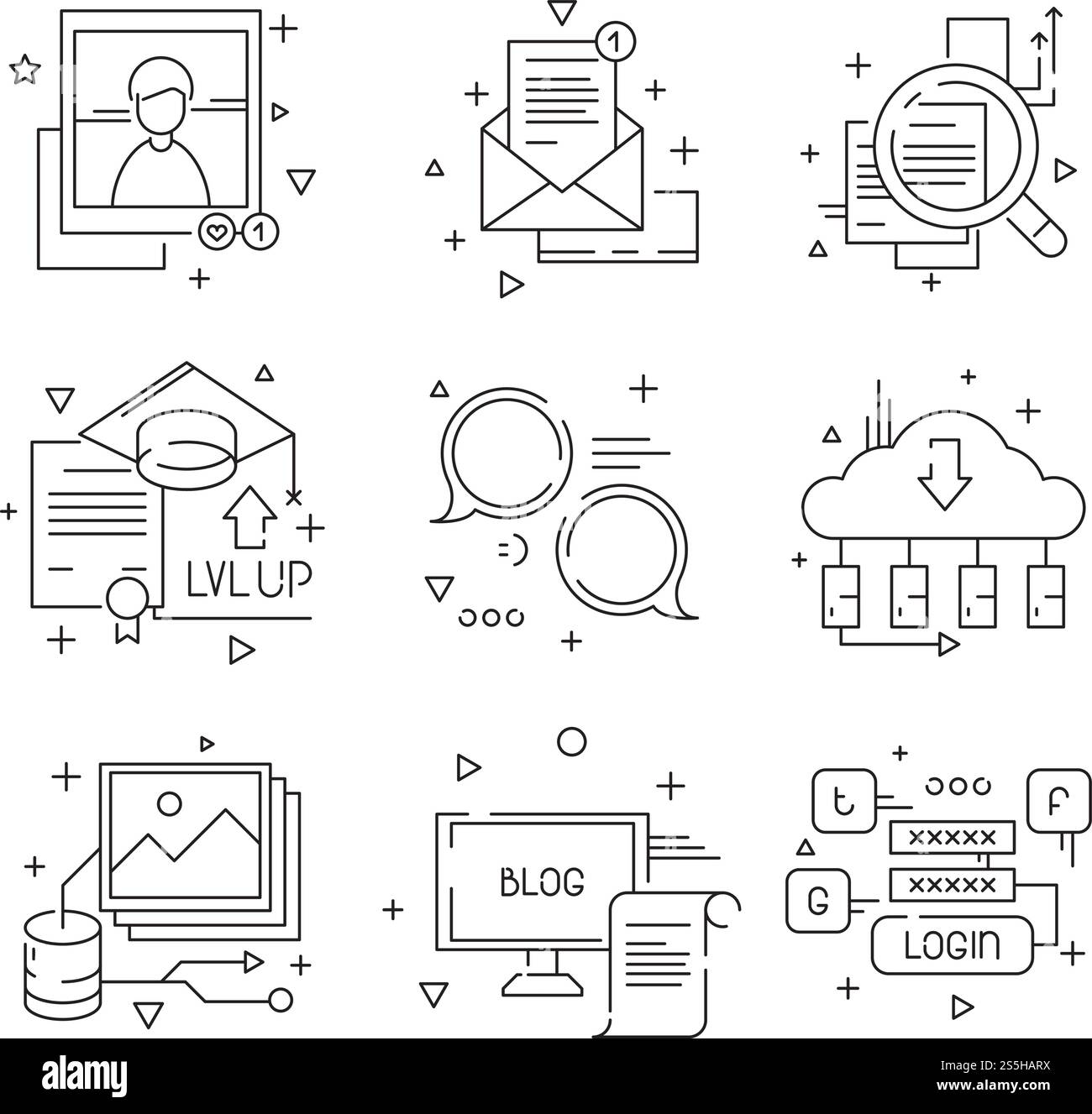Icona della comunicazione sui social media. Approvazione dei media Web gruppo di comunità persone persone che parlano simboli di linea. Illustrazione lineare del blog della comunità sociale. Icona della comunicazione sui social media. Approvazione dei media Web gruppo di comunità persone persone che parlano simboli di linea Illustrazione Vettoriale