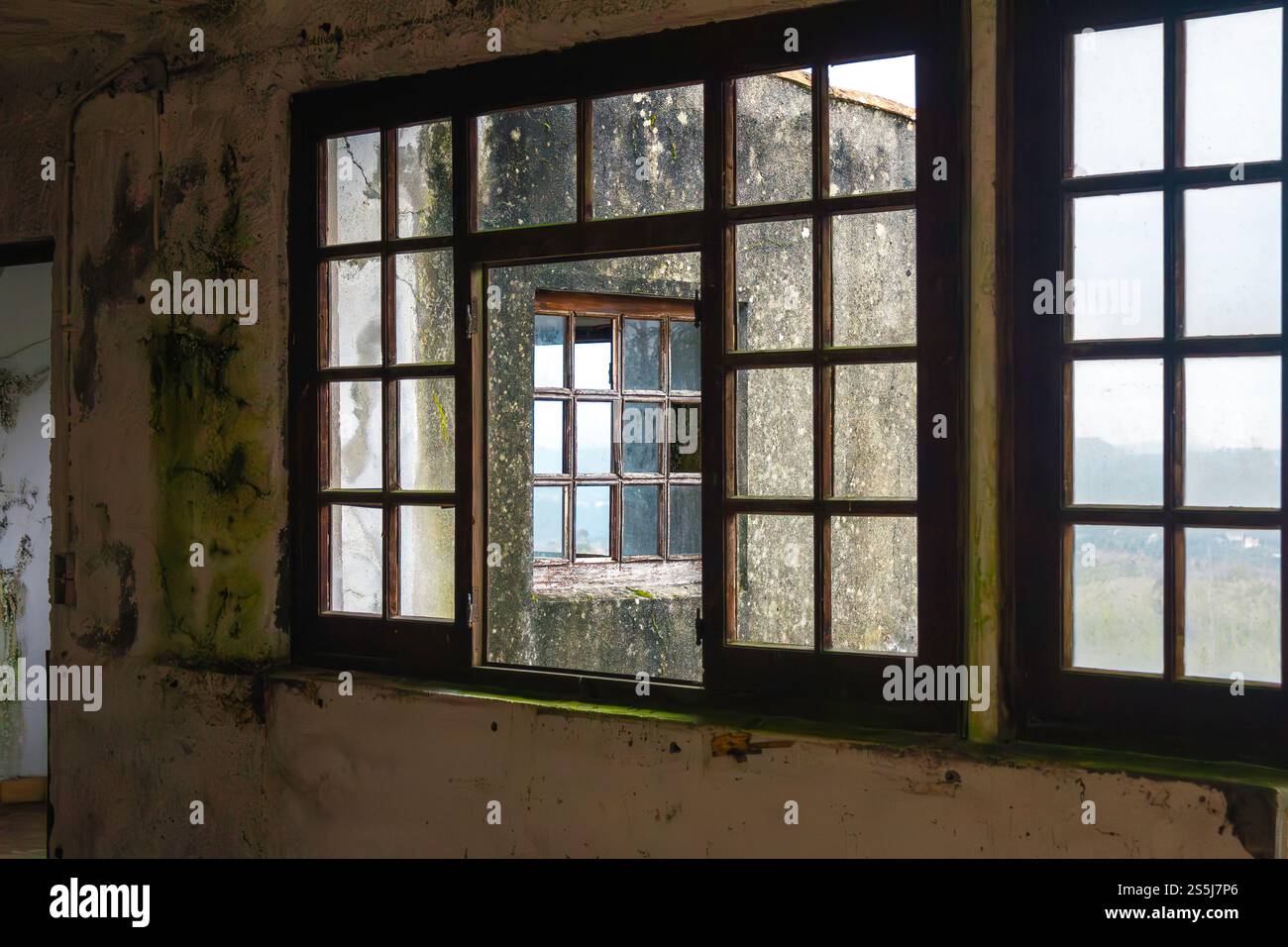 Rovina abbandonata nel Portogallo centrale. Foto Stock