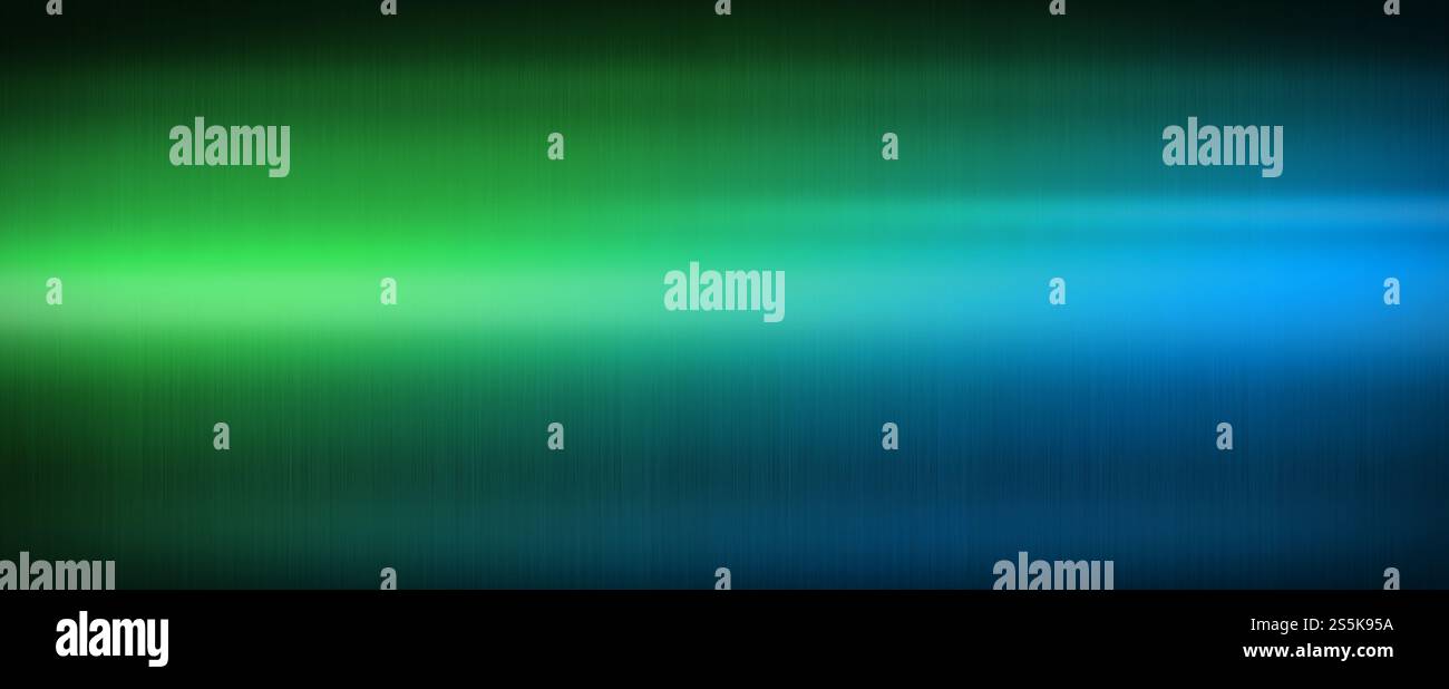 Colorato lucido metallo spazzolato. Sfumatura da blu a verde. Sfondo texture per striscioni. Colorato lucido metallo spazzolato. Gradiente da blu a. Foto Stock