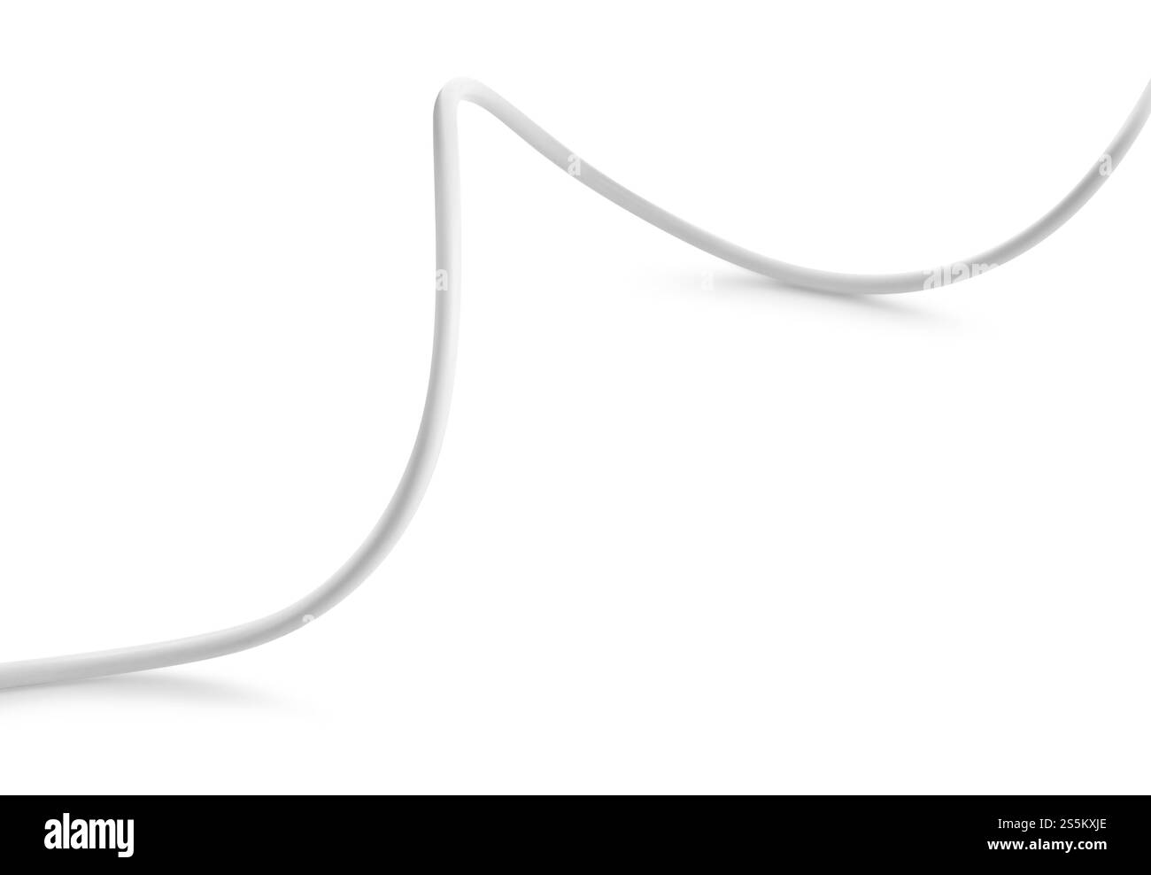 Un cavo elettrico isolato isolato su bianco Foto Stock