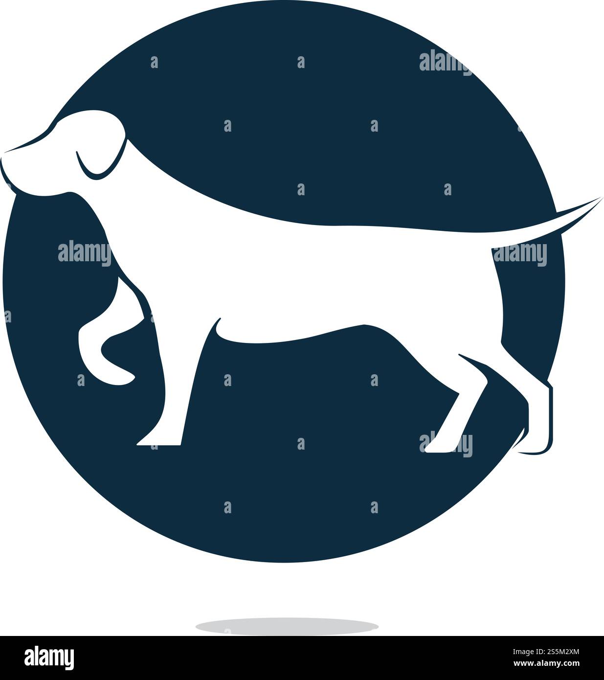 Illustrazione vettoriale del logo dell'icona del cane. Modello di disegno del logo vettoriale veterinario. Illustrazione Vettoriale