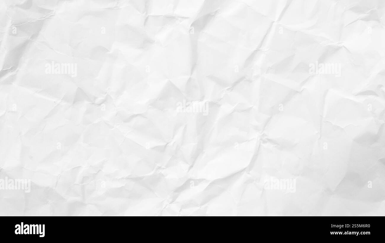 Sfondo della trama del white paper. Carta bianca increspata sfondo a forma astratta con spazio per il testo Foto Stock