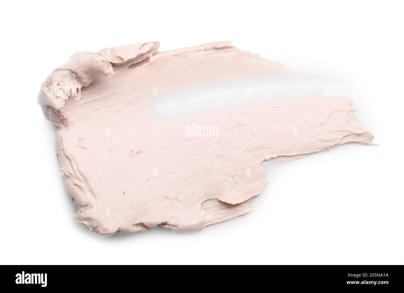 Crema isolata sul bianco, vista dall'alto. Campione di prodotto cosmetico Foto Stock