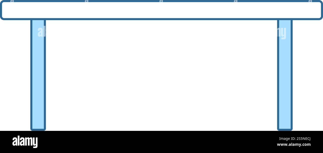 Tavolino Icona. Linea sottile con riempimento blu Design. Illustrazione Vettoriale. Illustrazione Vettoriale