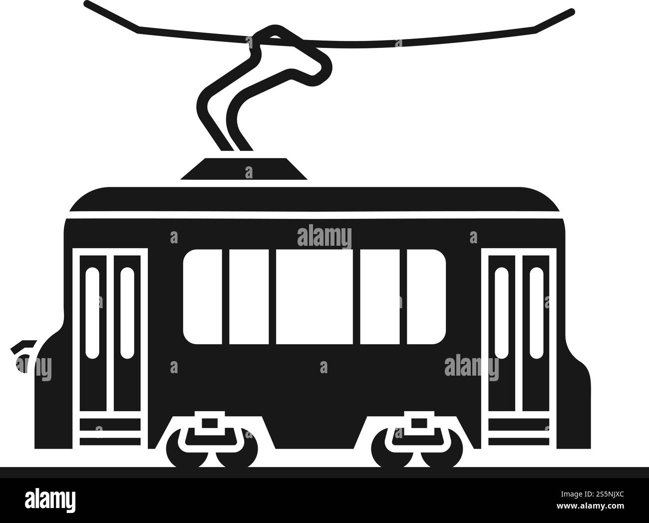 Icona del tram. Semplice illustrazione dell'icona vettoriale del tram per la progettazione Web isolata su sfondo bianco. Icona del tram, stile semplice Illustrazione Vettoriale