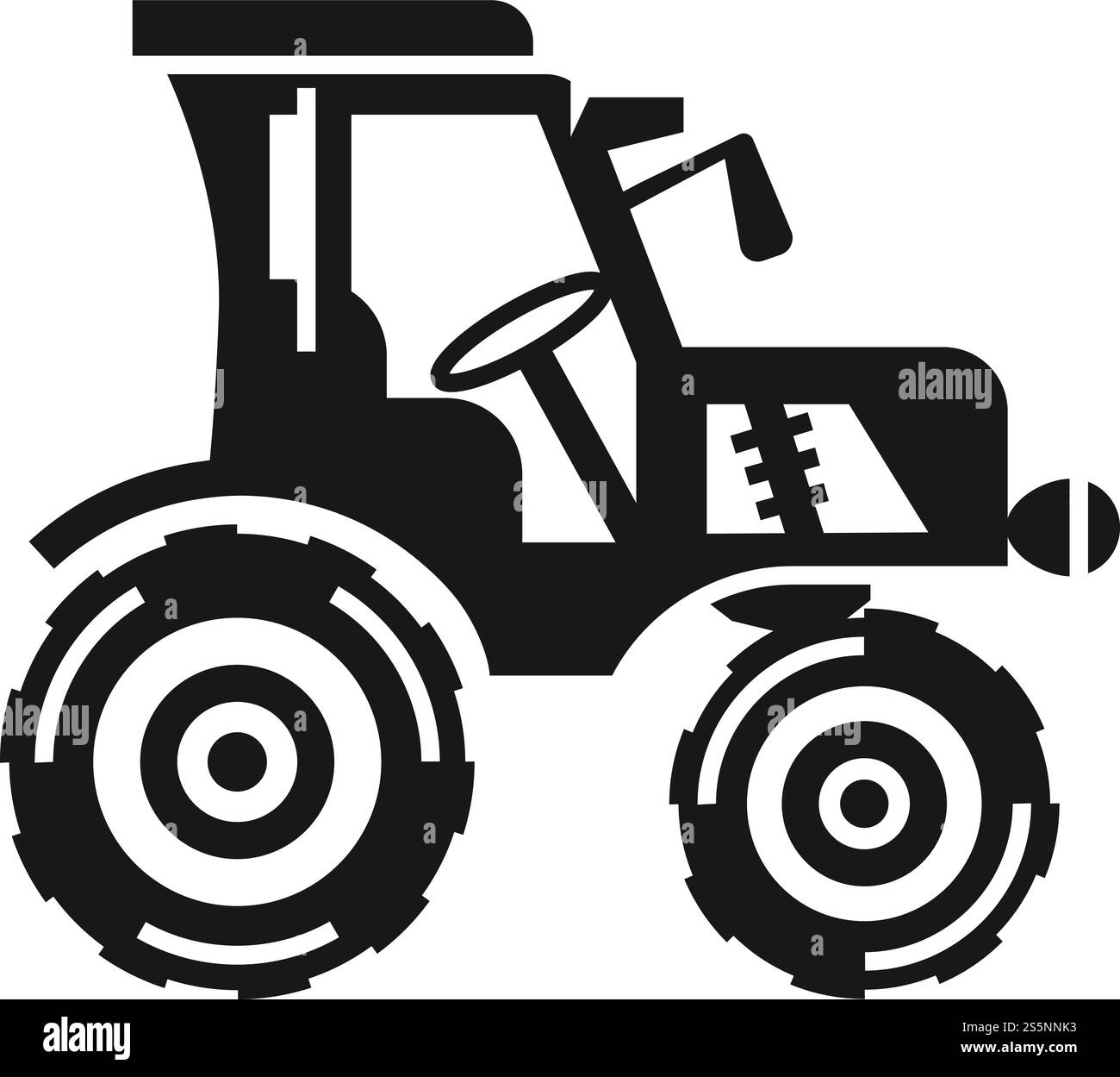 Icona trattore agricolo. Semplice illustrazione dell'icona vettoriale del trattore agricolo per la progettazione Web isolata su sfondo bianco. Icona trattore agricolo, stile semplice Illustrazione Vettoriale