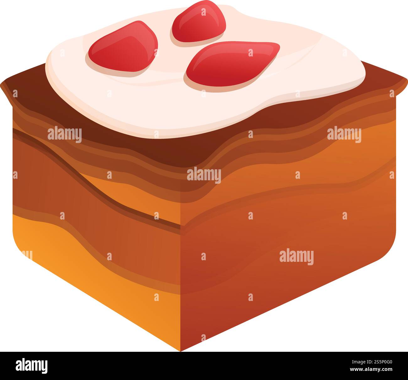 Icona della torta dolce. Cartoni animati con l'icona vettoriale della torta dolce per il web design isolato su sfondo bianco. Icona della torta dolce, stile cartoni animati Illustrazione Vettoriale