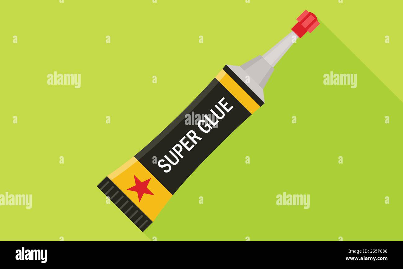 Icona Super colla. Illustrazione piatta dell'icona del vettore della colla super per la progettazione Web. Icona Super colla, stile piatto Illustrazione Vettoriale