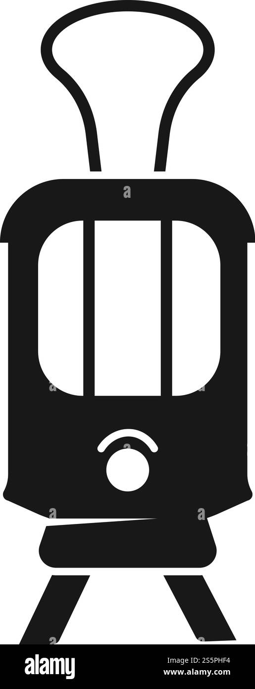 Icona del tram anteriore. Semplice illustrazione dell'icona vettoriale del tram anteriore per il design Web isolato su sfondo bianco. Icona del tram anteriore, stile semplice Illustrazione Vettoriale