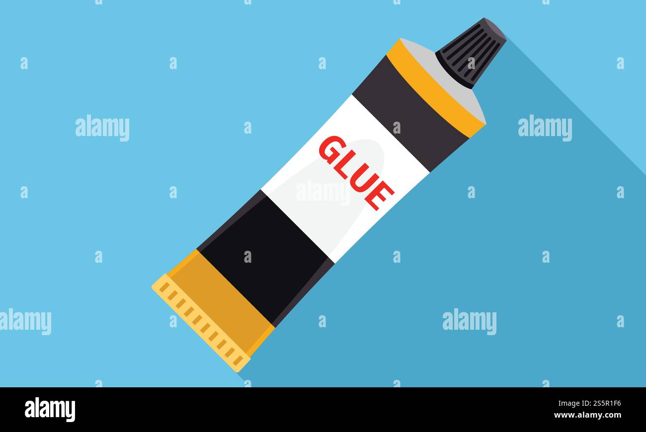 Icona del tubo della colla. Illustrazione piatta dell'icona del vettore del tubo di colla per la progettazione del nastro. Icona del tubo per colla, tipo piatto Illustrazione Vettoriale