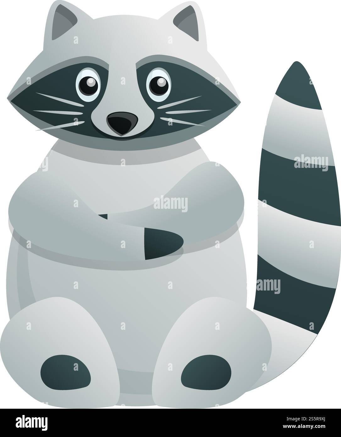 Icona del procione. Cartone animato di icona vettoriale procione per il web design isolato su sfondo bianco. Icona di Raccoon, stile cartoni animati Illustrazione Vettoriale