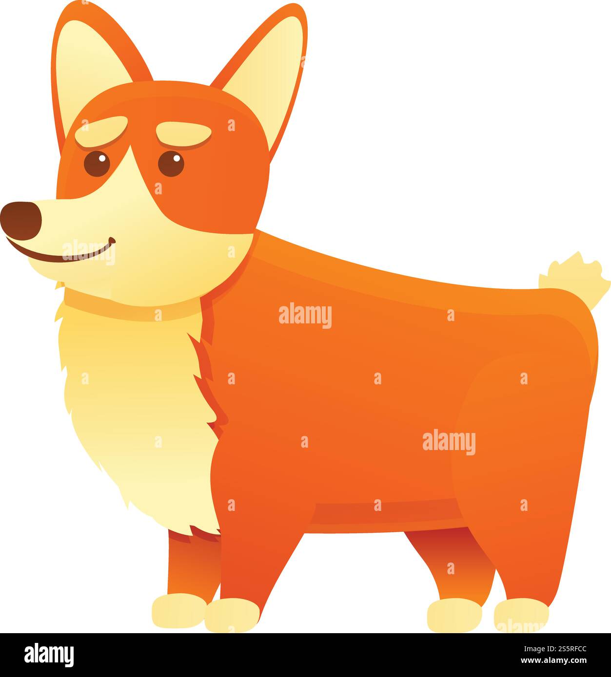 Icona canina del cane corgi. Cartone animato dell'icona vettoriale canina del cane corgi per il web design isolato su sfondo bianco. Icona canina del cane corgi, stile cartoni animati Illustrazione Vettoriale