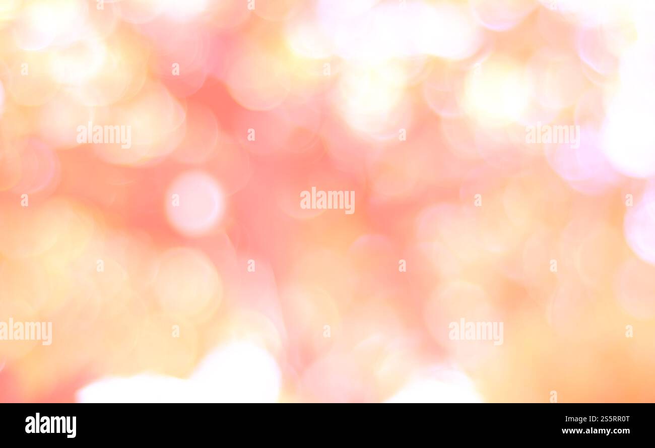 Astratto di bokeh pastello sfondo. Luce bokeh. Luce brillante sfocata spot su sfondo astratto multicolore Foto Stock