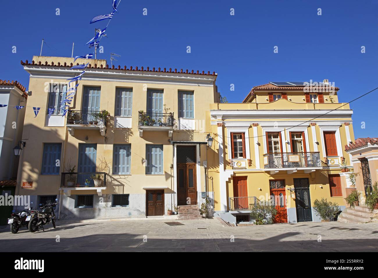 Case tradizionali a Nafplio, Argolis, Peloponneso, Grecia, Europa Foto Stock